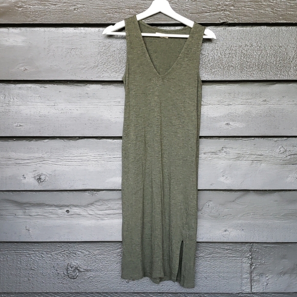 MADEWELL Green V-Neck Jersey Tank Dress sz XS - Picture 4 of 10